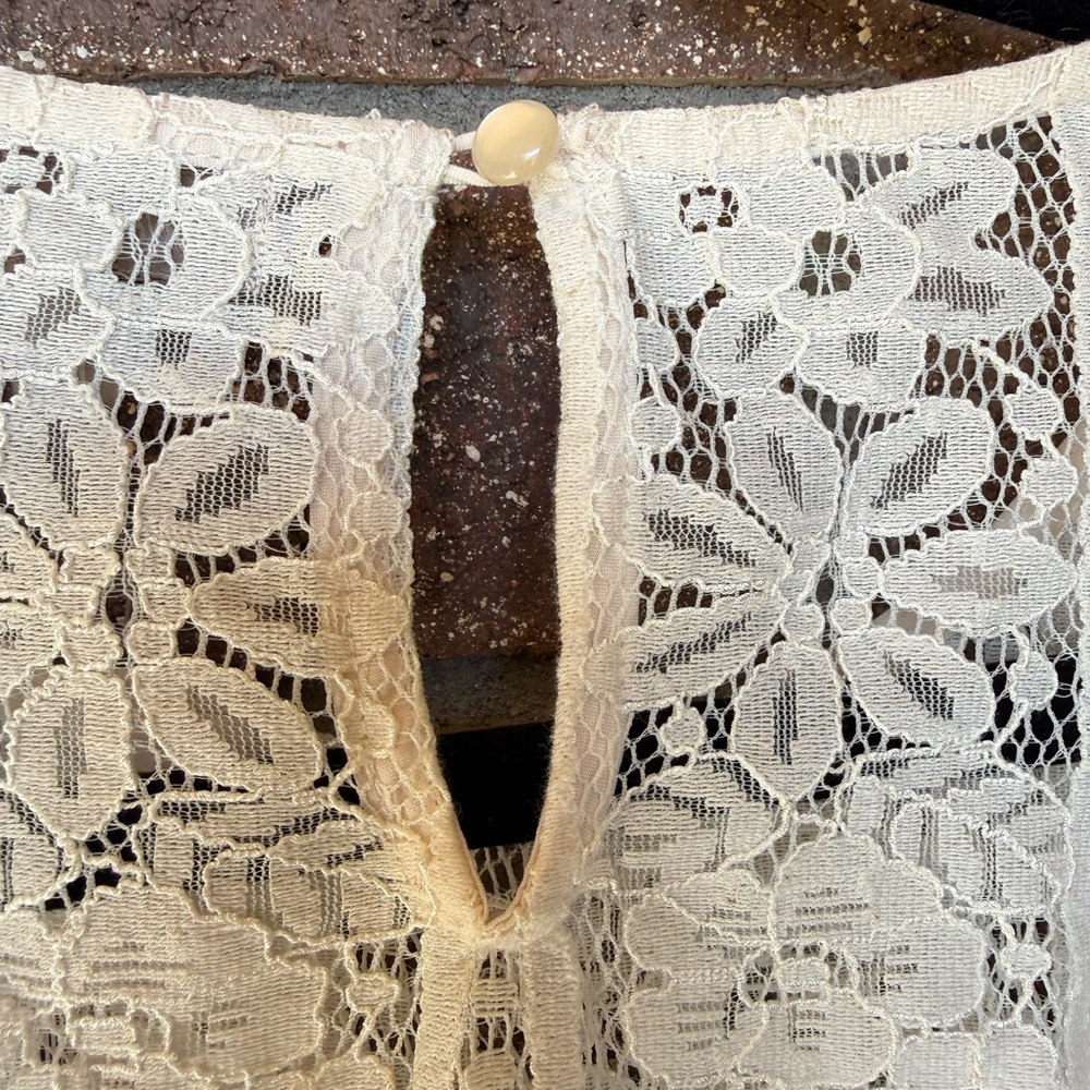 Wonderly Cream Lace V-Neck Blouse - Picture 4 of 6
